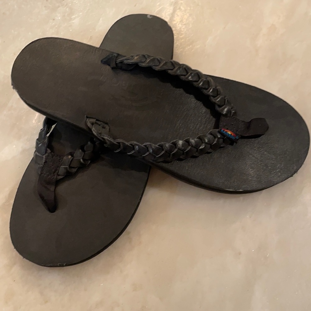 Black rainbow sandals new without tags